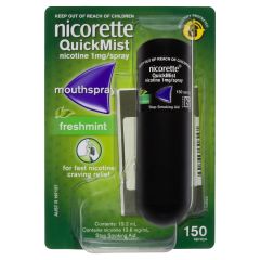 Nicorette Quit Smoking QuickMist Nicotine Mouth Spray Freshmint 1mg 1 Pack