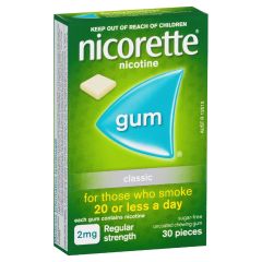 Nicorette Quit Smoking Regular Strength Nicotine Gum Classic 2mg 30 Pack