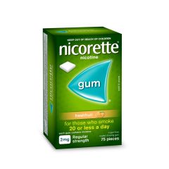 Nicorette Quit Smoking Regular Strength Nicotine Gum Freshfruit 2mg 75 Pack