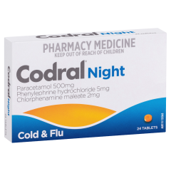Codral Phenylephrine Nightime Tablets 24 Pack