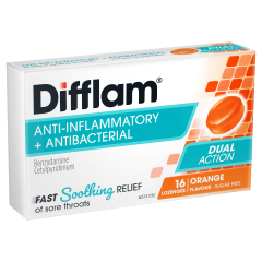 Difflam Lozenge Orange Sugar Free 16 Pack