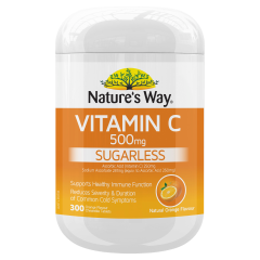 Nature's Way Sugarless Vitamin C 500mg 300 Chewable Tablets 