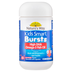 Nature’s Way Kids Smart Bursts Omega-3 Fish Oil Strawberry 50 Soft Capsules