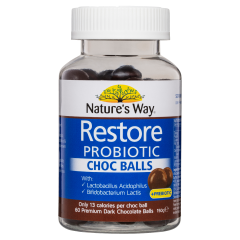 Nature's Way Restore Probiotic Choc Balls 60 Dark Chocolate Balls