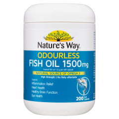 Nature's Way Odourless Fish Oil 1500mg 200 Capsules