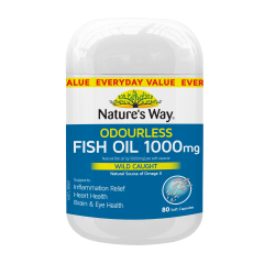 Nature's Way Odourless Fish Oil 1000mg 80 Capsules