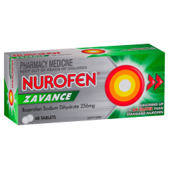 Nurofen Zavance Fast Pain Relief Tablets 256mg Ibuprofen 48 Pack
