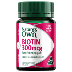 Nature’s Own Biotin 300mcg 100 Tablets