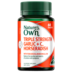 Nature's Own Triple Strength Garlic + C, Horseradish 60 Tablets