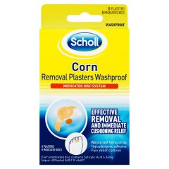 Scholl Corn Removal Plasters Waterproof 8 Pack