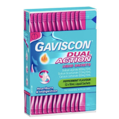 Gaviscon Dual Action Liquid 10ml X 12 Sachets