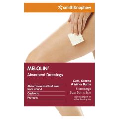 Smith & Nephew Melolin Low Adherent Dressings 5cm X 5cm 5 Pack