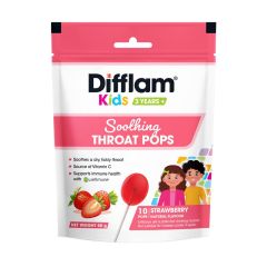 Difflam Soothing Throat Kids Pops Strawberry 