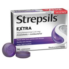 Strepsils Extra Blackcurrant 36 Lozenges