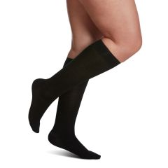 Sigvaris All-Season Australian Merino Calf Compression Socks for Women Closed Toe Black Size C