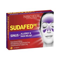 Sudafed Phenylephrine Sinus Allergy Pain Tablets 24 Pack