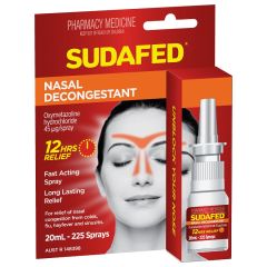 Sudafed Nasal Decongestant Sinus Relief Spray 20ml