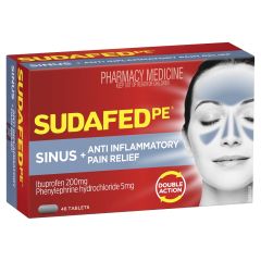 Sudafed PE Sinus + Anti Inflammatory Pain Relief Tablets 48 Pack