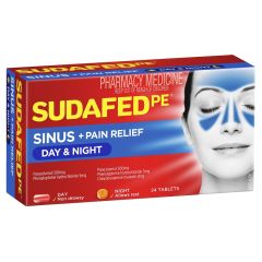 Sudafed PE Sinus + Pain Relief Day and Night Tablets 24 Pack