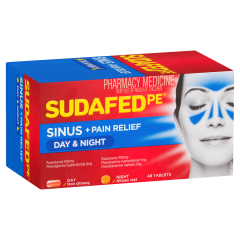 Sudafed PE Sinus + Pain Relief Day and Night Tablets 48 Pack