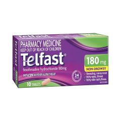 Telfast Hayfever 180mg 10  Tablets 
