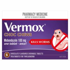 Vermox Worming Treatment Chocolate 6 Tablets