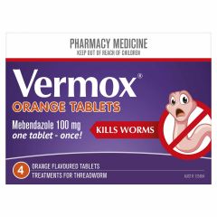 Vermox Worming Treatment Orange 4 Tablets