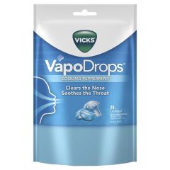 Vicks VapoDrops Cooling Peppermint Lozenges 24 Pack