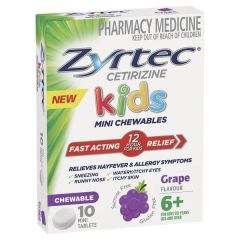 Zyrtec Kids Chewable Grape 5mg 10 Tabs