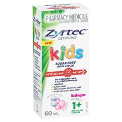 Zyrtec Kids Liquid Bubblegum 60ml