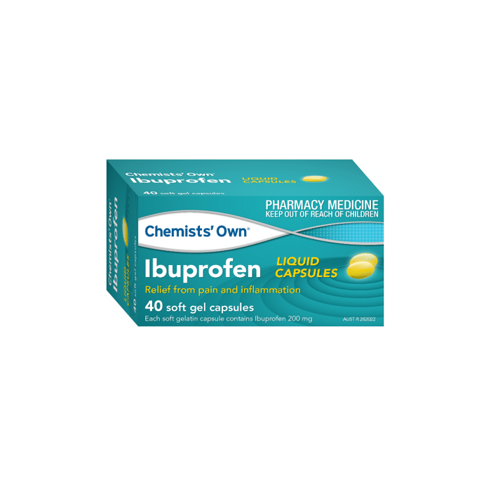 Chemists’ Own Ibuprofen Liquid 200mg 40 Capsules Chemistworks Pharmacy