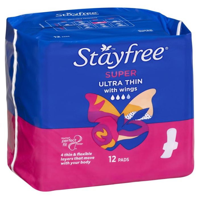 Stayfree Ultra Thin Super with Wings 12 Pads