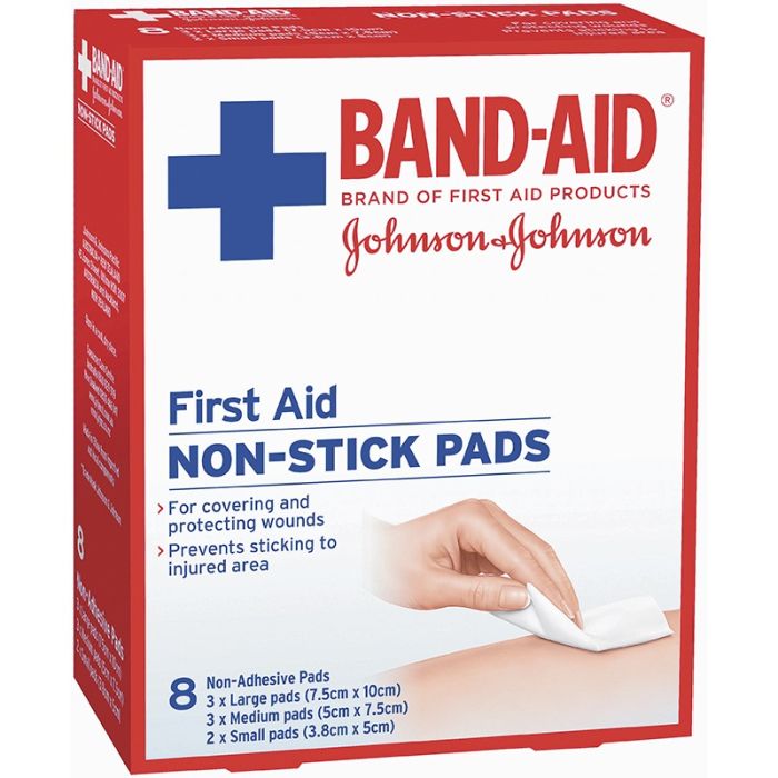 Bandaid First Aid Non-stick Pads 8 Pack