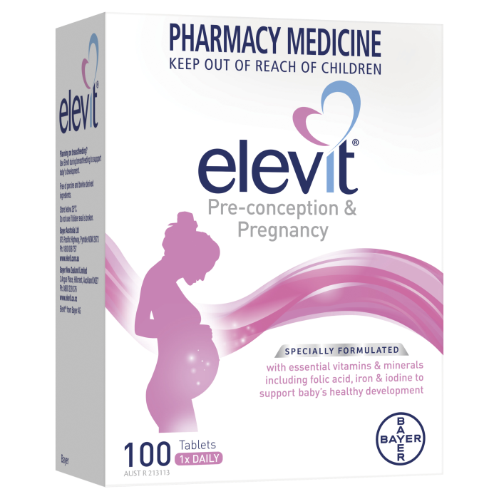 Elevit Pre-conception and Pregnancy Multivitamin Tablets 100 Pack