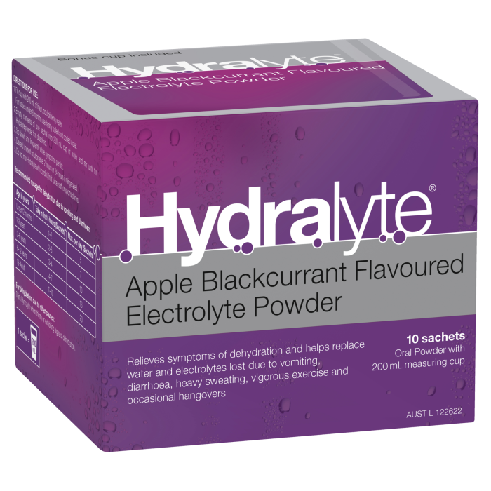 Hydralyte Powder 5g Box10 Apple Blackcurrant