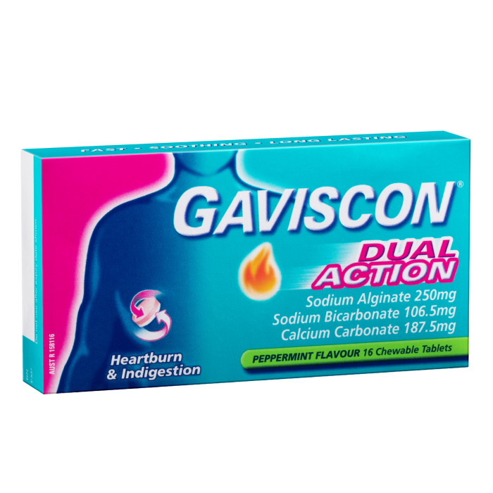 Gaviscon Dual Action Tablet 16 Tablets
