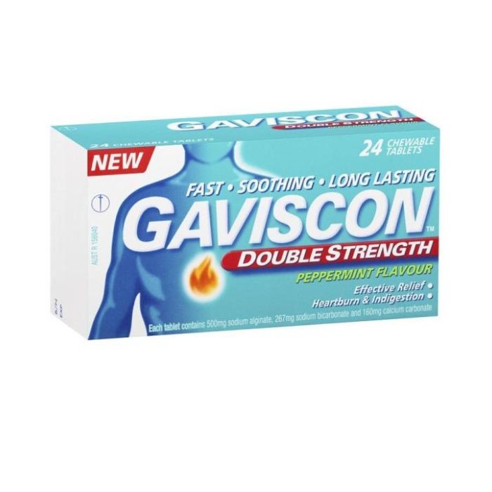 Gaviscon Double Strength Tablets 24 Peppermint Chemistworks Pharmacy