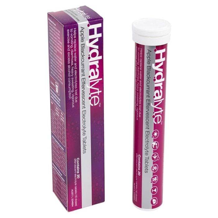 Hydralyte Effervescent Tablets Apple Black Currant 20 Pack