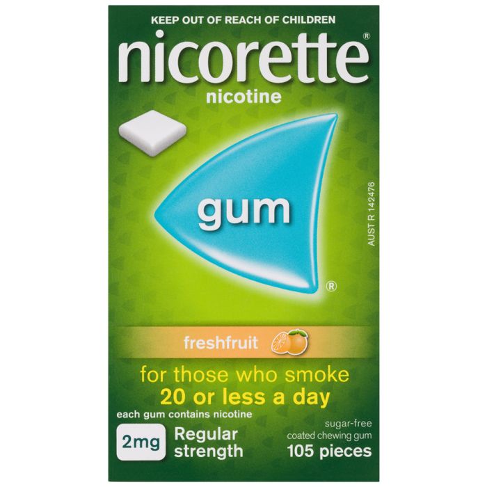 Nicorette Fruit Gum 2mg 105 Pack