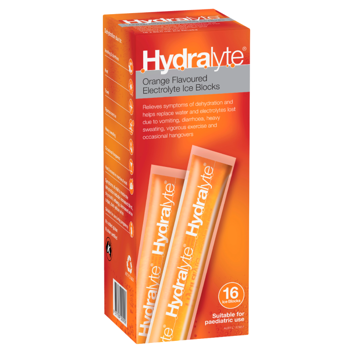 Hydralyte Ice Block Orange 16 Pack