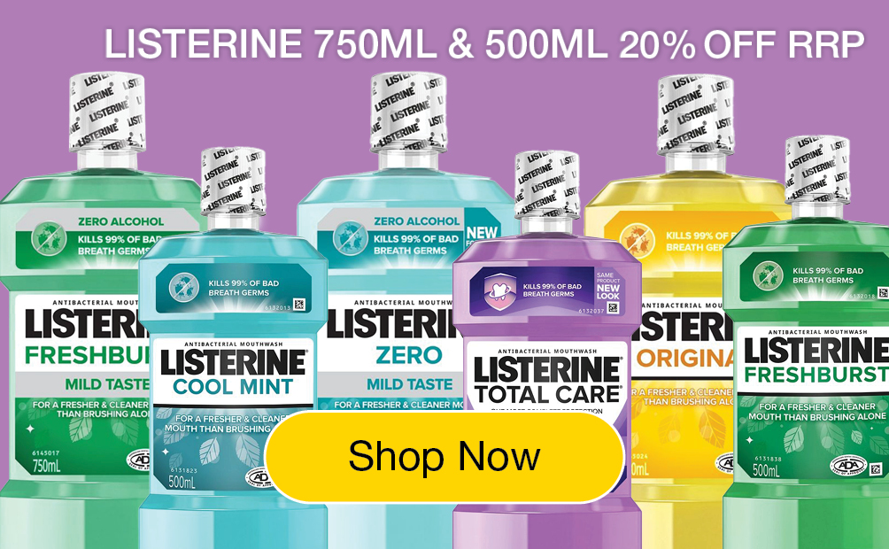 Listerine 750ml & 500ml 20% off